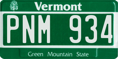 VT license plate PNM934
