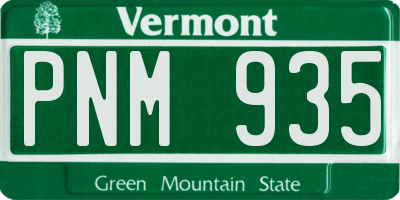 VT license plate PNM935