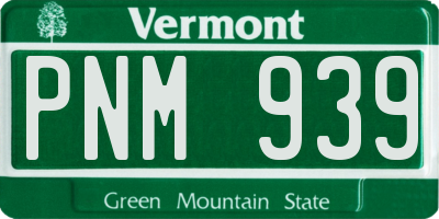 VT license plate PNM939