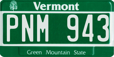 VT license plate PNM943