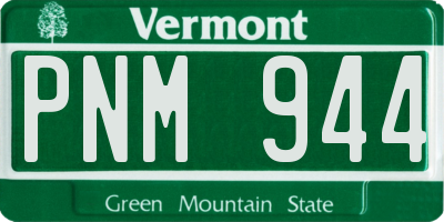 VT license plate PNM944