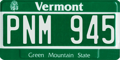 VT license plate PNM945