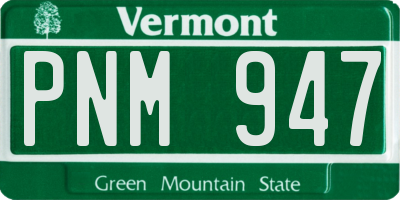 VT license plate PNM947