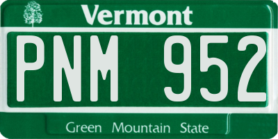 VT license plate PNM952