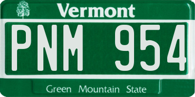 VT license plate PNM954