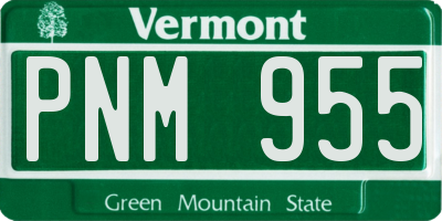 VT license plate PNM955