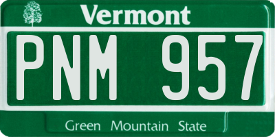 VT license plate PNM957