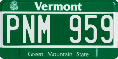 VT license plate PNM959
