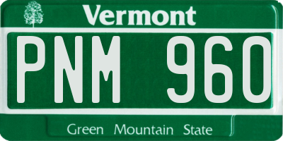VT license plate PNM960