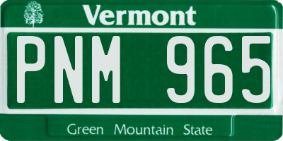 VT license plate PNM965