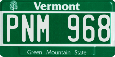 VT license plate PNM968