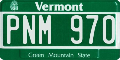 VT license plate PNM970