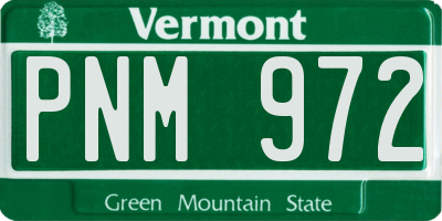 VT license plate PNM972