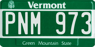 VT license plate PNM973