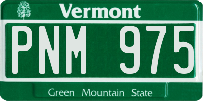 VT license plate PNM975