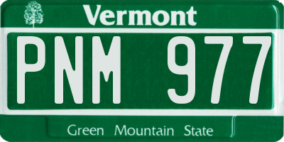 VT license plate PNM977
