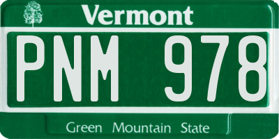VT license plate PNM978