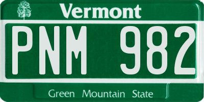 VT license plate PNM982