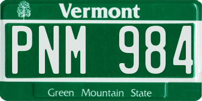 VT license plate PNM984