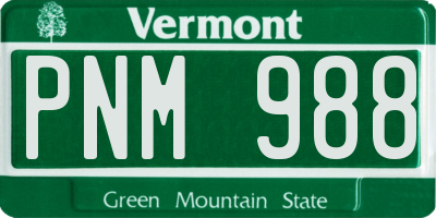 VT license plate PNM988