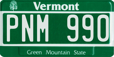 VT license plate PNM990