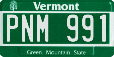 VT license plate PNM991