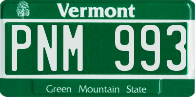 VT license plate PNM993