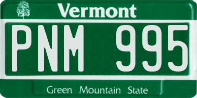 VT license plate PNM995