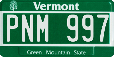 VT license plate PNM997