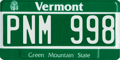 VT license plate PNM998
