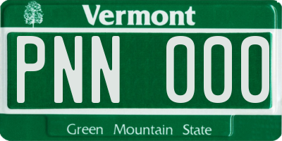 VT license plate PNN000