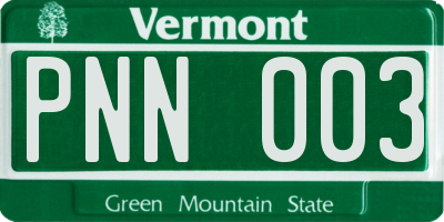 VT license plate PNN003