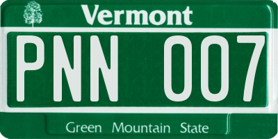 VT license plate PNN007