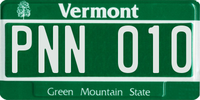 VT license plate PNN010
