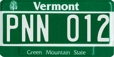 VT license plate PNN012