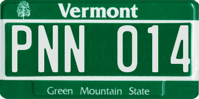VT license plate PNN014