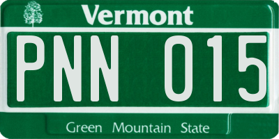 VT license plate PNN015