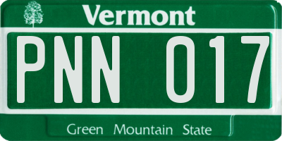VT license plate PNN017