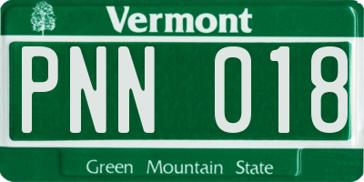 VT license plate PNN018