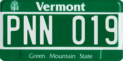 VT license plate PNN019