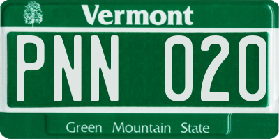 VT license plate PNN020