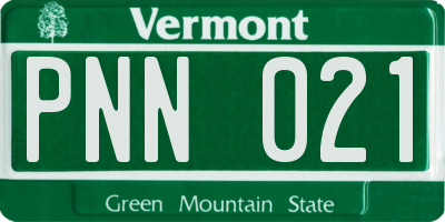 VT license plate PNN021