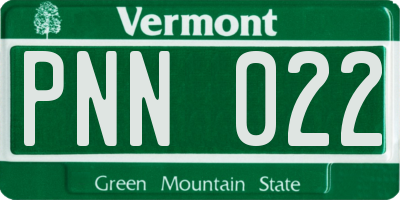 VT license plate PNN022