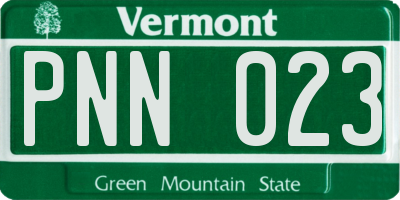 VT license plate PNN023