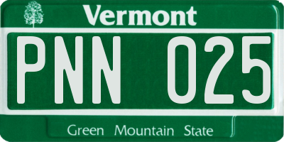 VT license plate PNN025