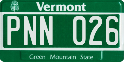 VT license plate PNN026