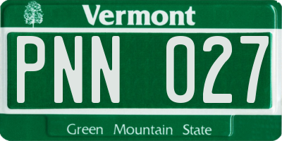VT license plate PNN027