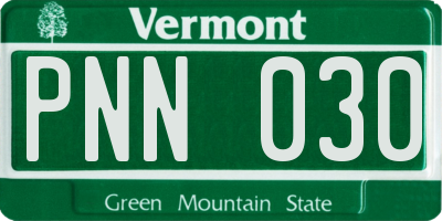VT license plate PNN030