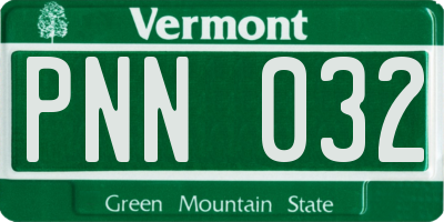 VT license plate PNN032