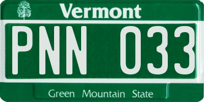 VT license plate PNN033